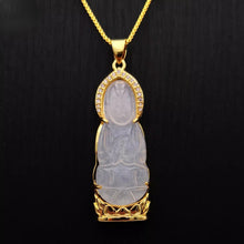Load image into Gallery viewer, Nature Jade Guanyin Pendant Necklace Gift Jewelry charm Blessing Lucky White G