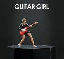 Load image into Gallery viewer, 1:64 Painted Figure Mini Model Miniature Resin Diorama Sand People Guitar Girl