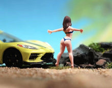 Load image into Gallery viewer, 1:64 Painted Figure Model Miniature Resin Diorama Sand Standing Girl Lady Bikini