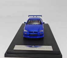 Load image into Gallery viewer, GFCC 1:64 Blue FNF Skyline GTR R34 C-West Sport Model Diecast Metal Car New Collection