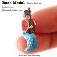 Load image into Gallery viewer, 1:64 Painted Figure Mini Model Miniature Resin Diorama Chinese Pipa Lady Blue