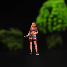 Load image into Gallery viewer, 1:64 Painted Figure Model Miniature Resin Diorama Sand Toy Beauty Hound Girl Gun New