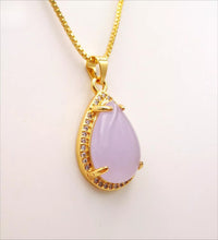 Load image into Gallery viewer, Nature Jade Water Drop Pendant Necklace Gift Jewelry charm Blessing Lucky New f