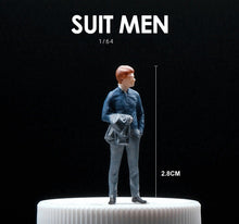Load image into Gallery viewer, 1:64 Painted Figure Mini Model Toy Miniature Car Scenes Resin Man In Suit People