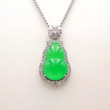 Load image into Gallery viewer, Nature Jade Gourd Pendant Necklace Gift Jewelry charm Blessing Lucky Fortune a