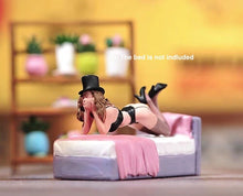 Load image into Gallery viewer, 1:64 Painted Figure Model Miniature Resin Diorama Sand Lying Beauty Lady Hat Collection
