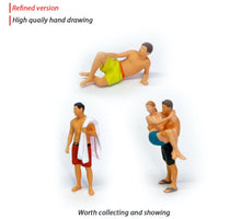Load image into Gallery viewer, 1:64 Painted Figure Mini Model Miniature Resin Diorama Toy Beach Surfing Couple