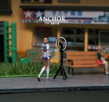 Load image into Gallery viewer, 1:64 Painted Figure Mini Model Miniature Resin Diorama Live Broadcast Girl LED