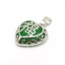 Load image into Gallery viewer, Nature Jade Heart Pendant Necklace Gift Jewelry charm Blessing Fortune Lucky d