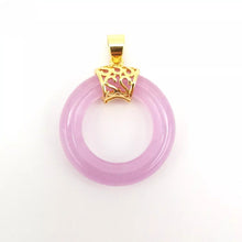 Load image into Gallery viewer, Nature Jade Ring Round Pendant Necklace Gift Jewelry charm Blessing Fortune d