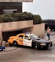 Load image into Gallery viewer, GOC 1:64 Black Yellow Crown Victoria CV DUI Police Model Diecast Metal Car New Collection