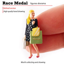 Load image into Gallery viewer, 1:64 Painted Figure Mini Model Miniature Resin Diorama Shopaholic Shopping Lady