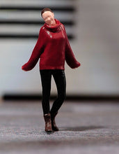 Load image into Gallery viewer, 1:64 Painted Unpainted Figure Model Miniature Resin Diorama Winter Swaeater Girl New