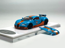 Load image into Gallery viewer, Mortal 1:64 Blue Gulf Veyron SS Racing Sports Model Diecast Metal Car New Collection