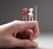 Load image into Gallery viewer, 1:64 Painted Unpainted Figure Model Miniature Resin Diorama Red Tutu Skirt Girl New