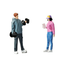 Load image into Gallery viewer, 1:64 Painted Figure Mini Model Miniature Resin Diorama Gym Sport Lady Man Couple New Scene