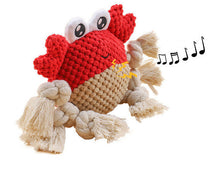 Load image into Gallery viewer, Dog Squeaky Toys Crab Chew Puppy Fluffy Rope Toy Durable Teeth Grinding Pet Cat