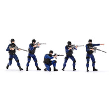 Load image into Gallery viewer, 1:64 Painted Figure Model Miniature Resin Diorama Sand Five SWAT Policeman Set New