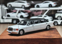 Load image into Gallery viewer, MZS 1:64 HEC White W126 1000Sel Luxury Limousine Model Diecast Metal Car New Collection