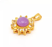 Load image into Gallery viewer, Nature Jade Sun Flower Purple Pendant Necklace Gift Jewelry charm Blessing Luck