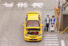 Load image into Gallery viewer, FH 1:64 Yellow Civic Type R EK9 Hatchback Sport Model Diecast Metal Car New Collection