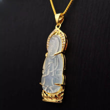 Load image into Gallery viewer, Nature Jade Guanyin Pendant Necklace Gift Jewelry charm Blessing Lucky white g