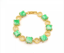 Load image into Gallery viewer, Nature Jade Beaded Bracelet Jewelry Blessing Lucky Fortune Gift For Her Green GL