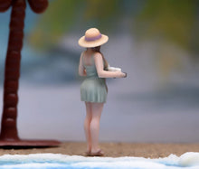 Load image into Gallery viewer, 1:64 Painted Figure Model Miniature Resin Diorama Scene Sand Vacation Style Girl