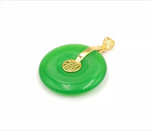Load image into Gallery viewer, Nature Jade Pendant Necklace Gift Jewelry charm Blessing Fu Fortune Round Luck a