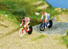 Load image into Gallery viewer, 1:64 Painted Figure Model Miniature Resin Diorama Sand Riding Bicycle Bike Toy Collection