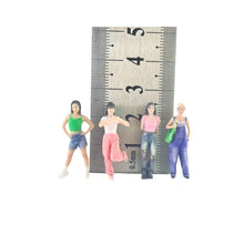 Load image into Gallery viewer, 1:64 Painted Figure Model Miniature Resin Diorama Sand Trendy Girl Denim Bib Toy