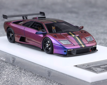 Load image into Gallery viewer, Fuelme 1:64 Purple Diablo GTR Racing Sports Model Diecast Resin Car New Collection