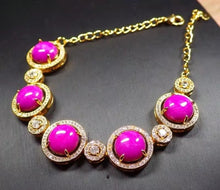 Load image into Gallery viewer, Nature Jade Beaded Bracelet Jewelry Blessing Lucky Fortune Gift For Her Pink aa