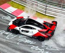 Load image into Gallery viewer, CM 1:64 White Red Senna GTR Racing Sports Model Diecast Metal Car New Collection