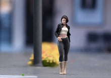 Load image into Gallery viewer, 1:64 Painted Figure Model Miniature Resin Sand Cool Girl Pretty Lady in Black
