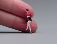 Load image into Gallery viewer, 1:64 Painted Figure Model Miniature Resin Diorama Office Lady Red Sitting Woman