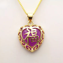 Load image into Gallery viewer, Nature Jade Heart Pendant Necklace Gift Jewelry charm Blessing Fortune Lucky e