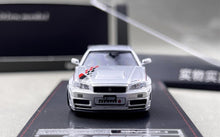 Load image into Gallery viewer, IG 1:64 Silver Skyline GTR R34 Z-tune CRS Sports Model Diecast Metal Car New Collection