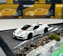 Load image into Gallery viewer, TOC 1:64 White FE458 Speciale Sports Model Diecast Metal Car New Collection