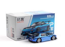 Load image into Gallery viewer, Poprace 1:64 Plating Blue RX7 FD RE Widebody Sport Model Diecast Metal Car New Collection