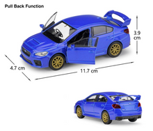 Load image into Gallery viewer, WELLY 1:36 Blue Impreza WRX STI Racing Sports Model Diecast Toy Metal Car New