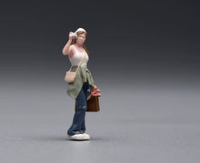 Load image into Gallery viewer, 1:64 Painted Figure Model Miniature Resin Shooting Girl White Top Shopping bag