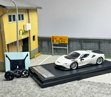 Load image into Gallery viewer, FINE 1:64 White Novitec SF90 Wheel Racing Sports Model Diecast Metal Car New