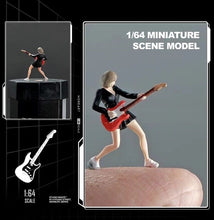 Load image into Gallery viewer, 1:64 Painted Figure Mini Model Miniature Resin Diorama Sand People Guitar Girl