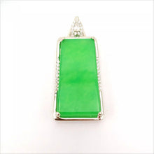 Load image into Gallery viewer, Nature Jade Retangle Fortune Pendant Necklace Gift Jewelry charm Blessing Luck a