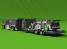 Load image into Gallery viewer, TM 1:64 VW T1 Van Impreza WRX STI Flatbed Trailer Model Diecast Metal Car New