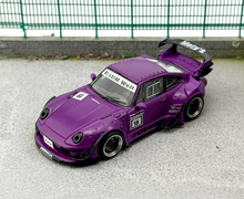 Load image into Gallery viewer, SW 1:64 Purple 911 RWB 993 Apple #18 Racing Sports Model Diecast Metal Car New Collection