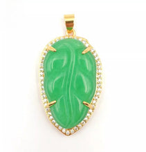 Load image into Gallery viewer, Nature Jade Leaf Pendant Necklace Gift Jewelry charm Blessing Lucky Fortune a