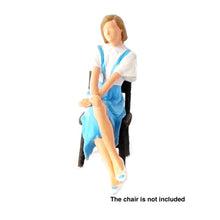 Load image into Gallery viewer, 1:64 Painted Figure Mini Model Miniature Resin Diorama Sand Sitting Lady Girl B New Scene