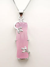 Load image into Gallery viewer, Nature Jade Bamboo Pendant Necklace Gift Jewelry charm Blessing Lucky Pink s